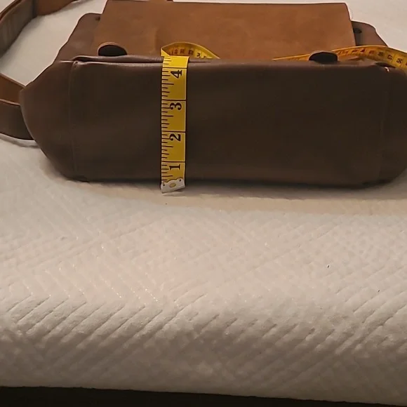 Zebella Genuine Leather Backpack – Tan Brown, Buckle Flap Style - Picture 5 of 9